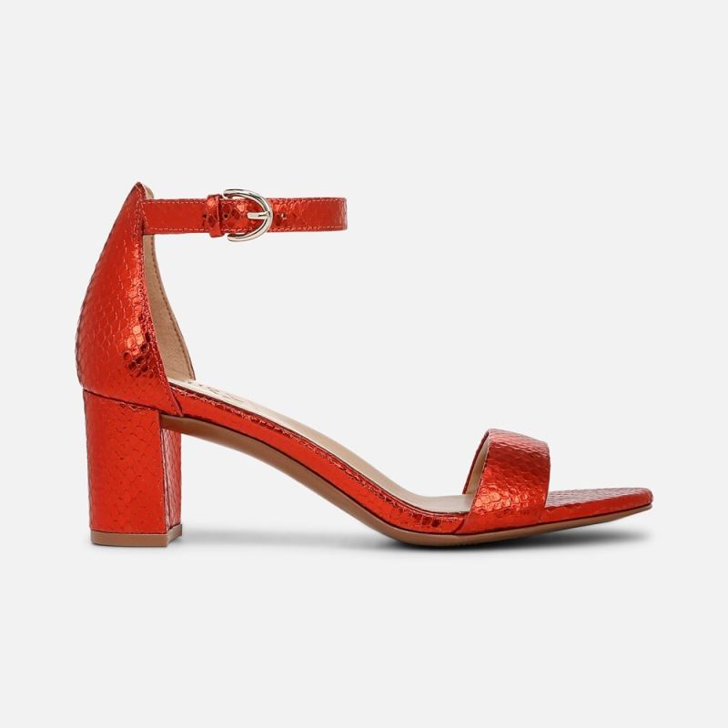 Naturalizer Women's Limited Edition Vera Dress Sandal - Orange Metallic Snake Print Leather