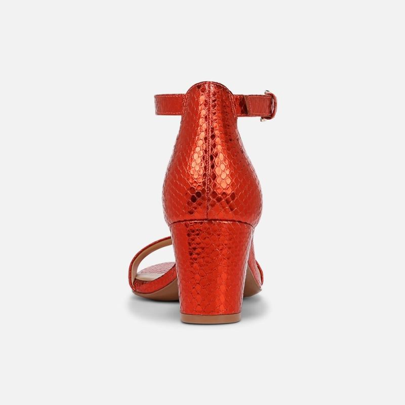 Naturalizer Women's Limited Edition Vera Dress Sandal - Orange Metallic Snake Print Leather