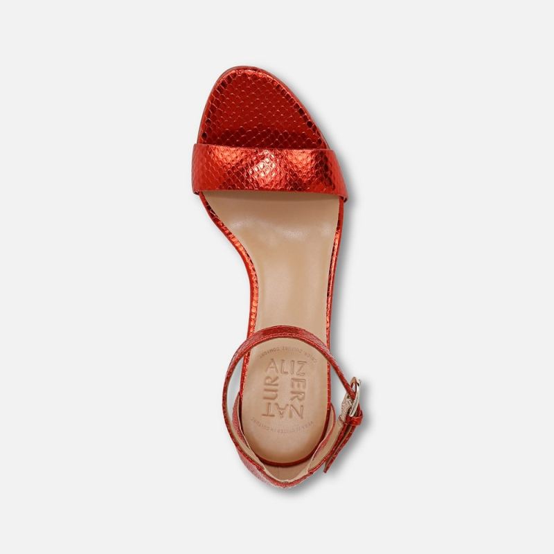 Naturalizer Women's Limited Edition Vera Dress Sandal - Orange Metallic Snake Print Leather