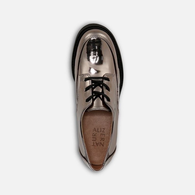 Naturalizer Women's Darry Lace Oxford - Pewter Faux Leather