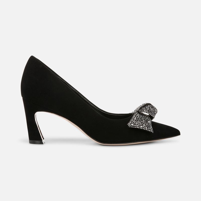 Naturalizer Women's 27 EDIT Emery Bow Pump - Black Suede