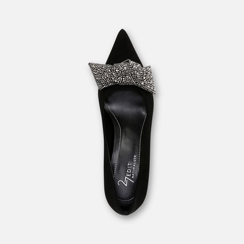 Naturalizer Women's 27 EDIT Emery Bow Pump - Black Suede
