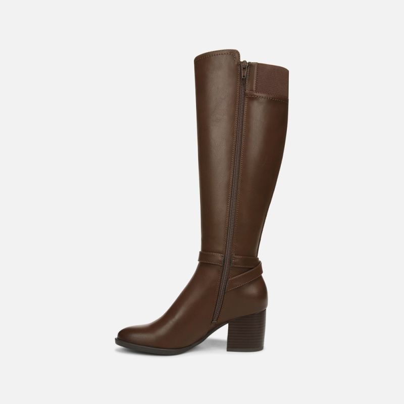 Naturalizer Women's SOUL Uptown Wide Calf Knee High Boot - Dark Brown Faux Leather