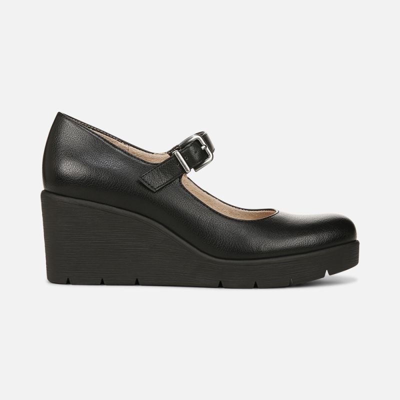 Naturalizer Women's SOUL Adore Mary Jane Wedge - Black Synthetic