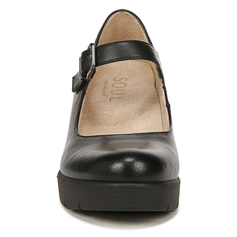Naturalizer Women's SOUL Adore Mary Jane Wedge - Black Synthetic