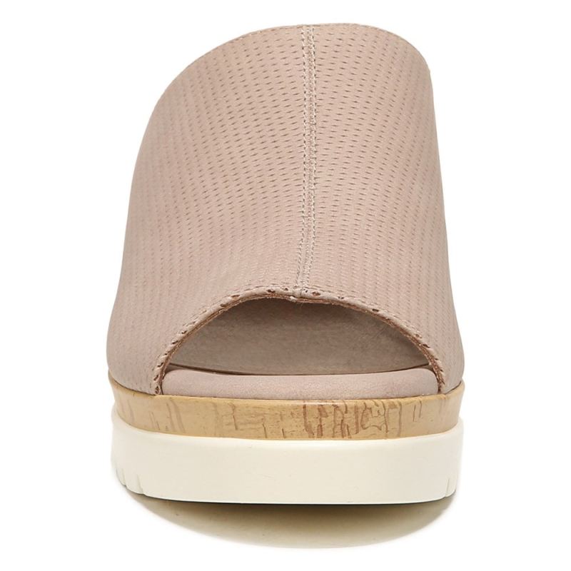 Naturalizer Women's Soul Goodtimes Mule Wedge Sandal - Light Taupe Synthetic
