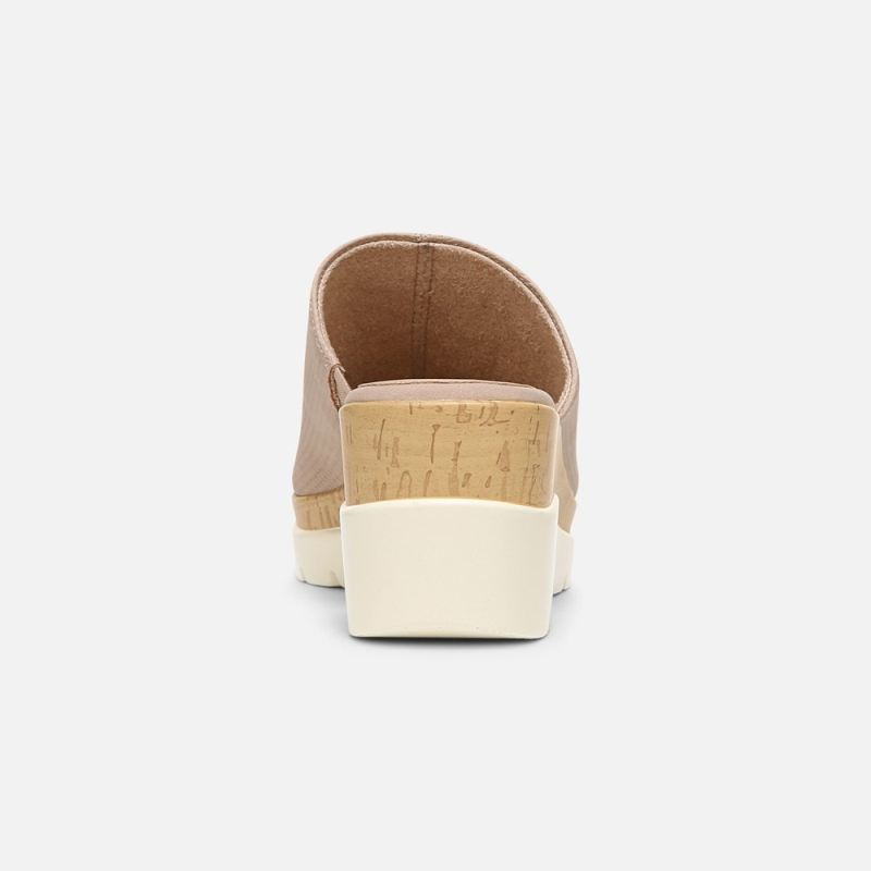 Naturalizer Women's Soul Goodtimes Mule Wedge Sandal - Light Taupe Synthetic