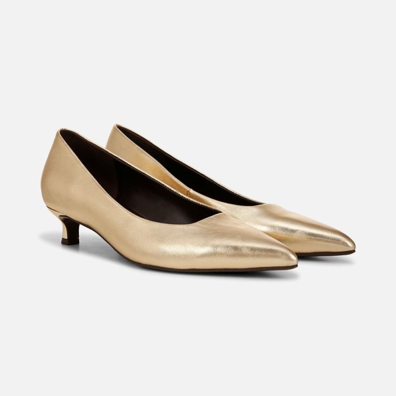 Naturalizer Women's Natalia Kitten Heel - Dark Gold Leather