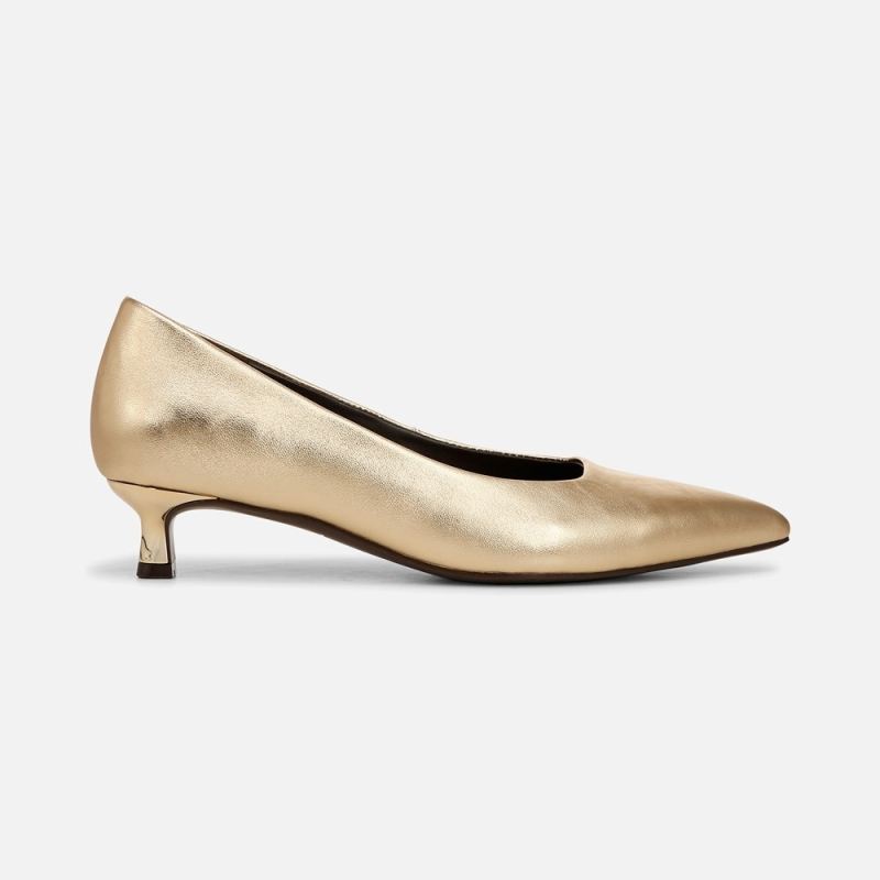 Naturalizer Women's Natalia Kitten Heel - Dark Gold Leather