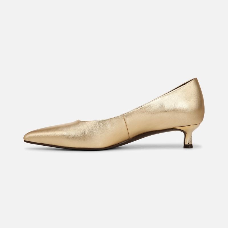 Naturalizer Women's Natalia Kitten Heel - Dark Gold Leather