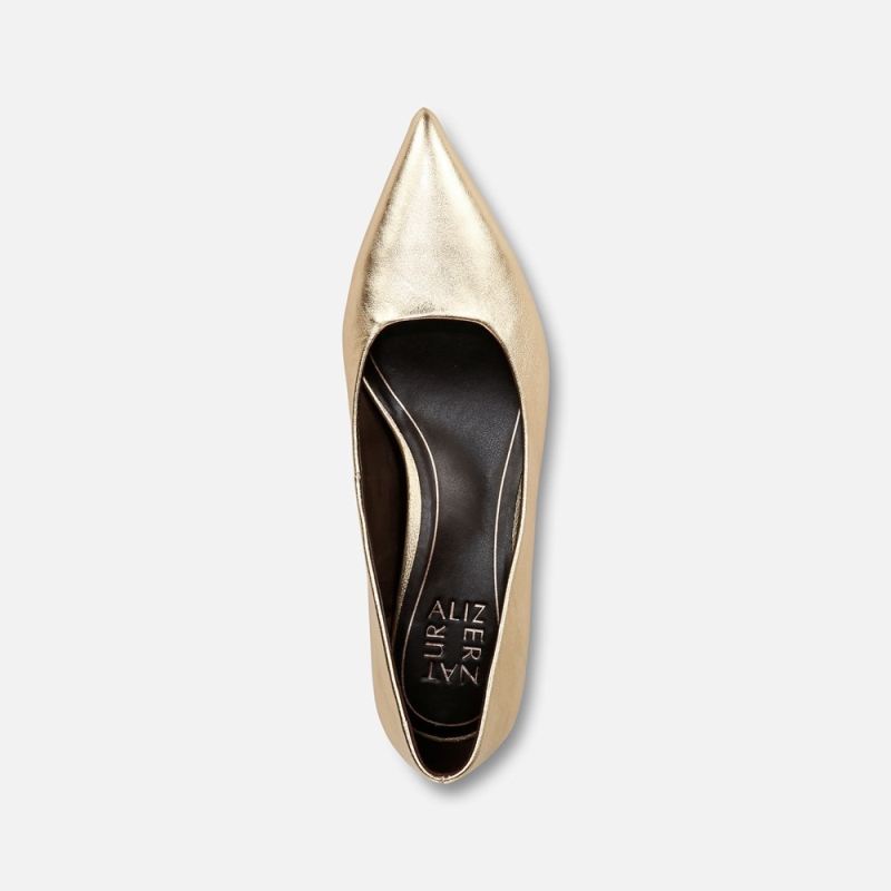 Naturalizer Women's Natalia Kitten Heel - Dark Gold Leather