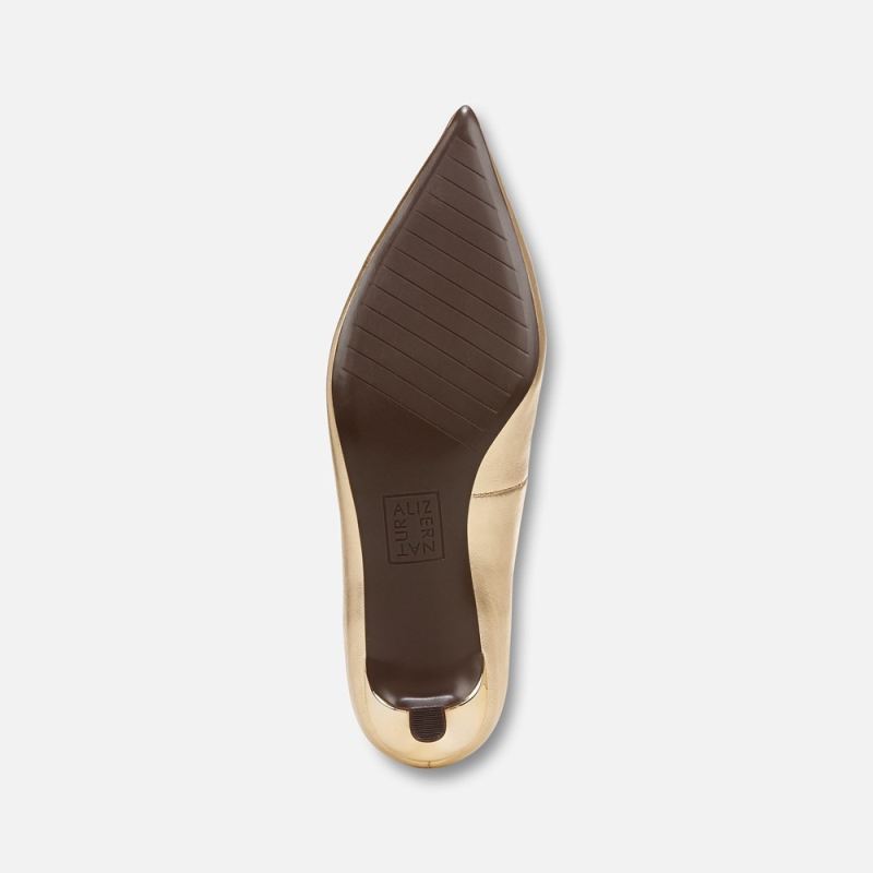 Naturalizer Women's Natalia Kitten Heel - Dark Gold Leather