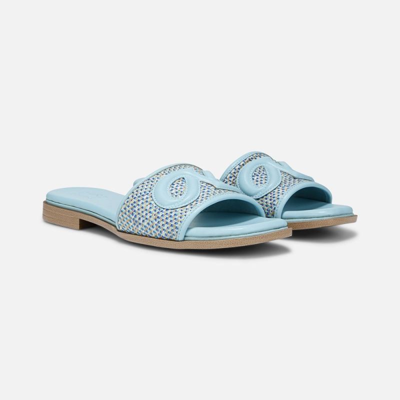 Naturalizer Women's Genevieve Slide Sandal - Angel Blue Woven Fabric