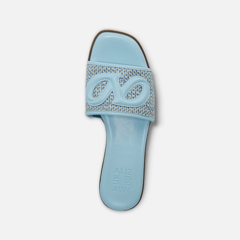 Naturalizer Women's Genevieve Slide Sandal - Angel Blue Woven Fabric