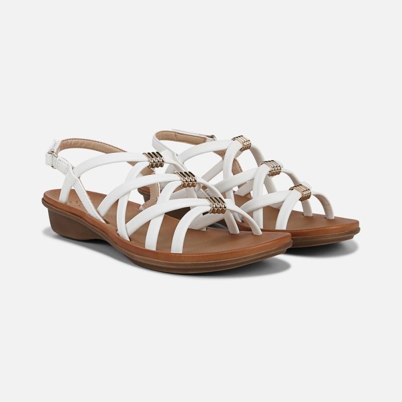 Naturalizer Women's SOUL Sierra Strappy Sandal - White Smooth
