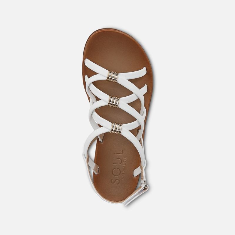 Naturalizer Women's SOUL Sierra Strappy Sandal - White Smooth