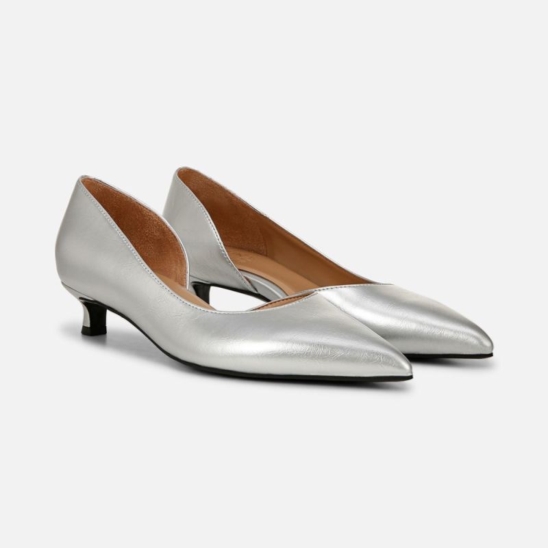 Naturalizer Women's Gallent Pump - Silver Faux Leather