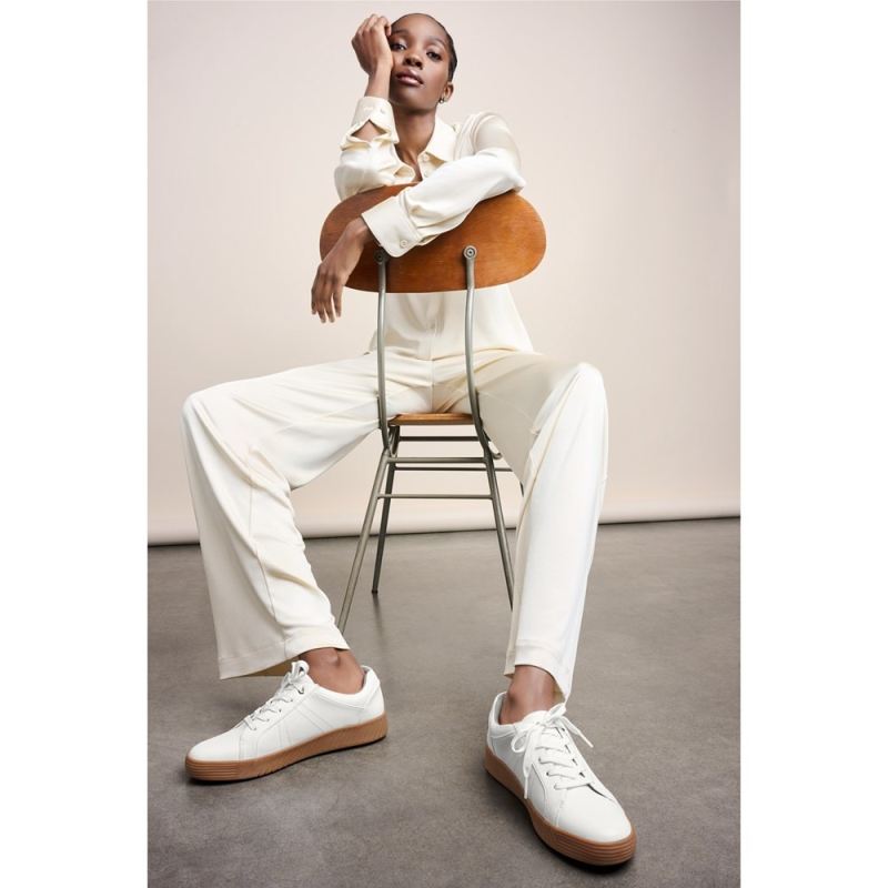 Naturalizer Women's SOUL Neela Sneaker - White Faux Leather