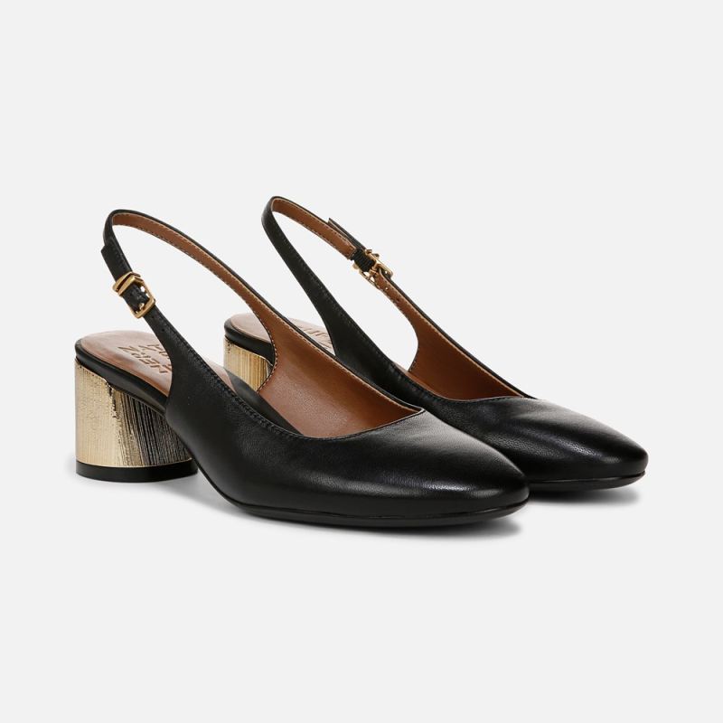 Naturalizer Women's Lane Slingback Pump - Black Leather
