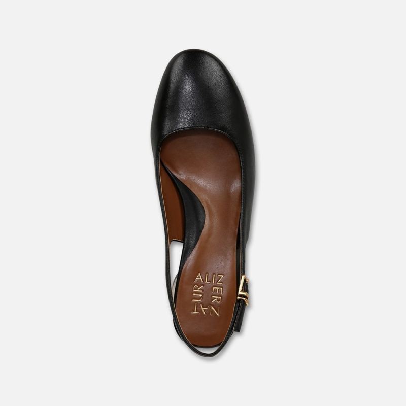 Naturalizer Women's Lane Slingback Pump - Black Leather