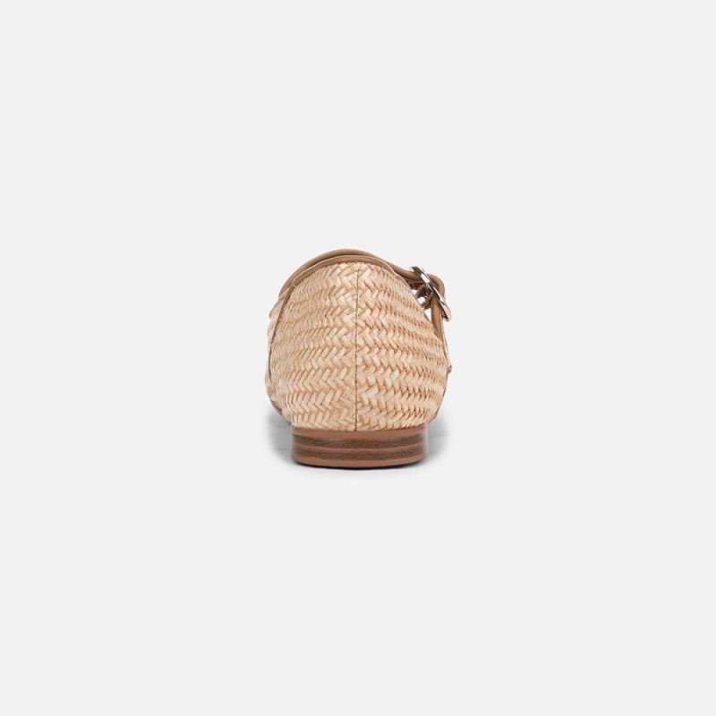 Naturalizer Women's Kelly 4 Mary Jane Flat - Tan Woven Faux Leather