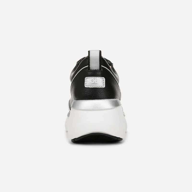 Naturalizer Women's SOUL Roquel Lace Up Sneaker - Black Faux Leather