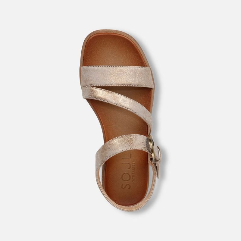 Naturalizer Women's SOUL Jayvee Sandal - Metallic Mauve Faux Leather