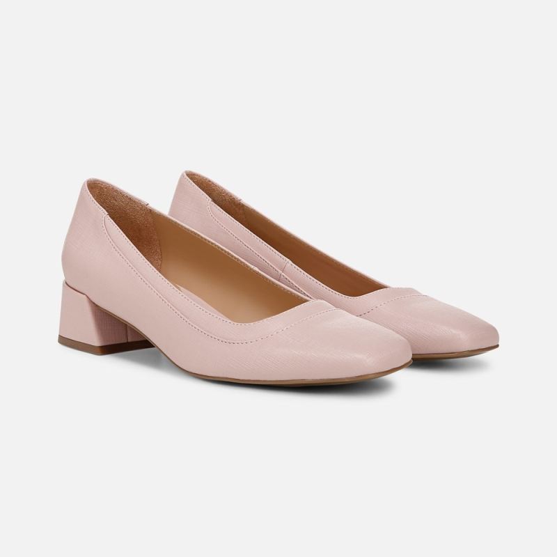 Naturalizer Women's Huntley Block Heel Pump - Cameo Blush Pink Faux Leather