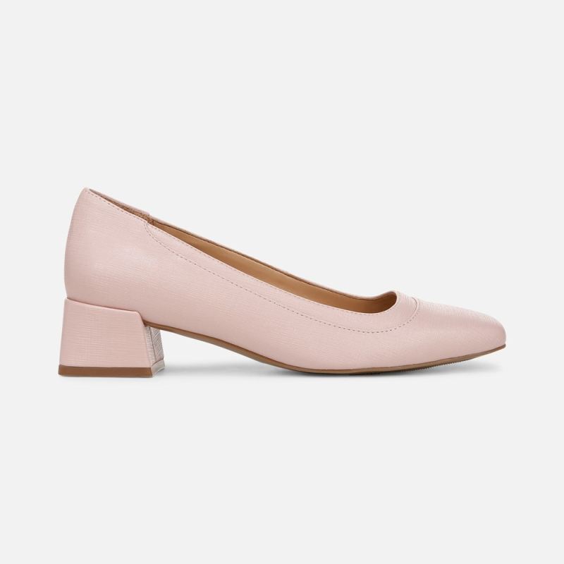 Naturalizer Women's Huntley Block Heel Pump - Cameo Blush Pink Faux Leather