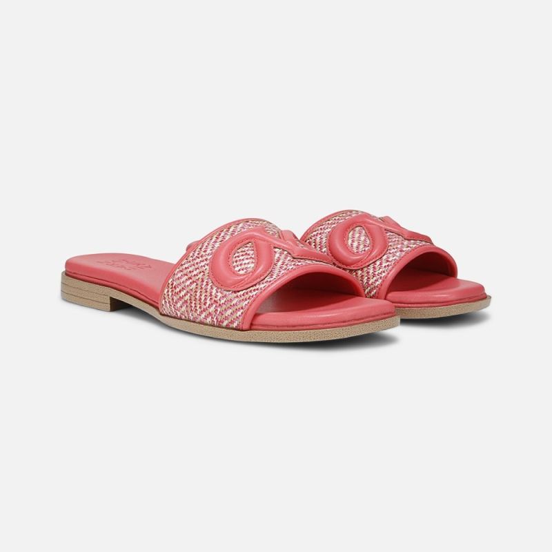 Naturalizer Women's Genevieve Slide Sandal - Sunset Coral Pink Woven Leather