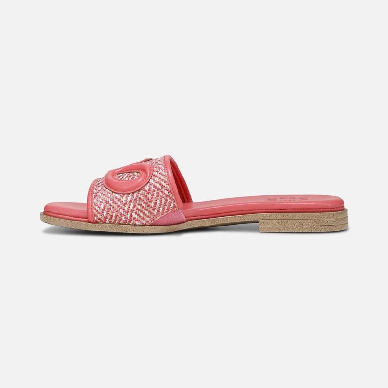 Naturalizer Women's Genevieve Slide Sandal - Sunset Coral Pink Woven Leather