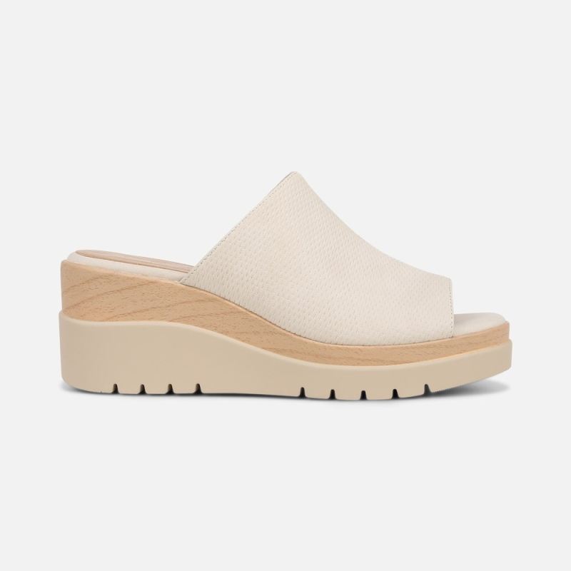Naturalizer Women's Soul Goodtimes Mule Wedge Sandal - Porcelain Faux Leather
