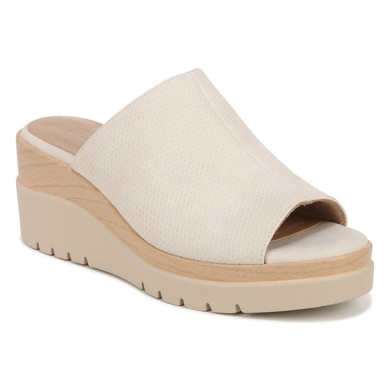 Naturalizer Women's Soul Goodtimes Mule Wedge Sandal - Porcelain Faux Leather