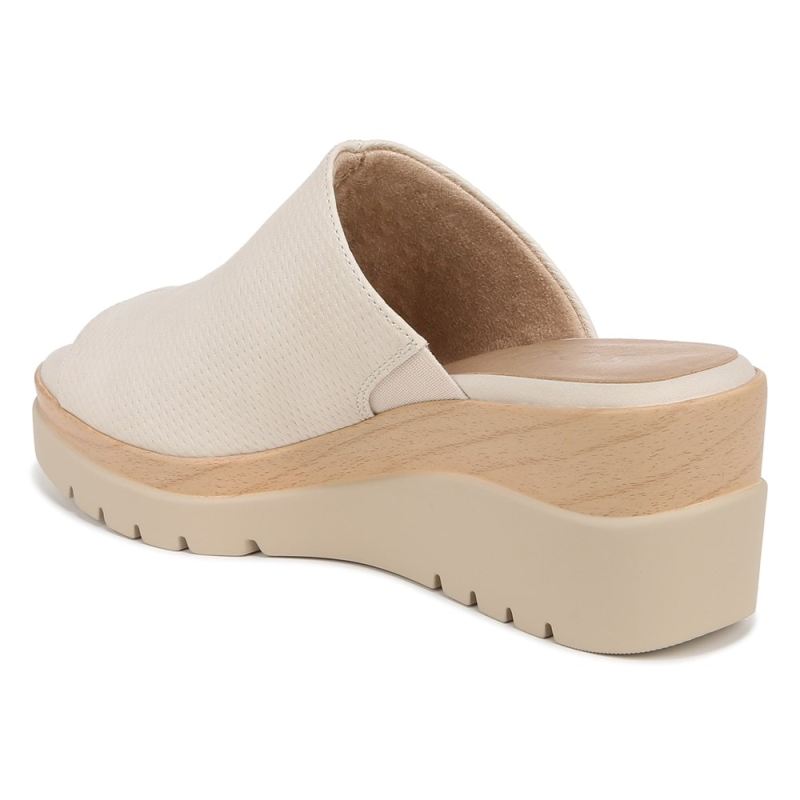 Naturalizer Women's Soul Goodtimes Mule Wedge Sandal - Porcelain Faux Leather