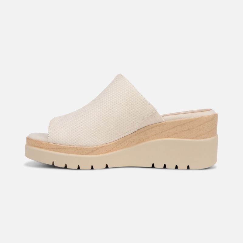 Naturalizer Women's Soul Goodtimes Mule Wedge Sandal - Porcelain Faux Leather