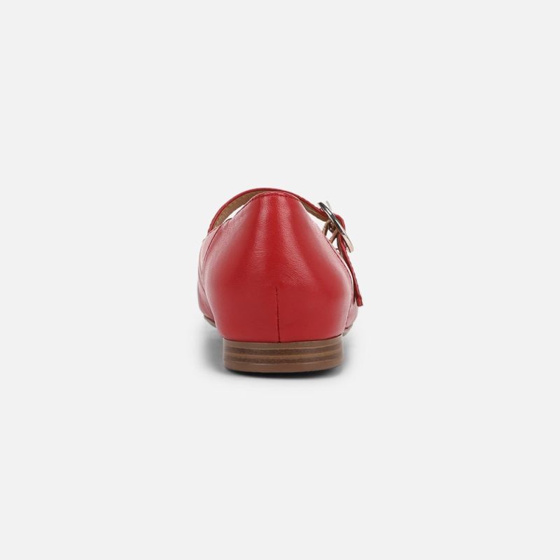 Naturalizer Women's Kelly Mary Jane Flat - Crimson Red Leather