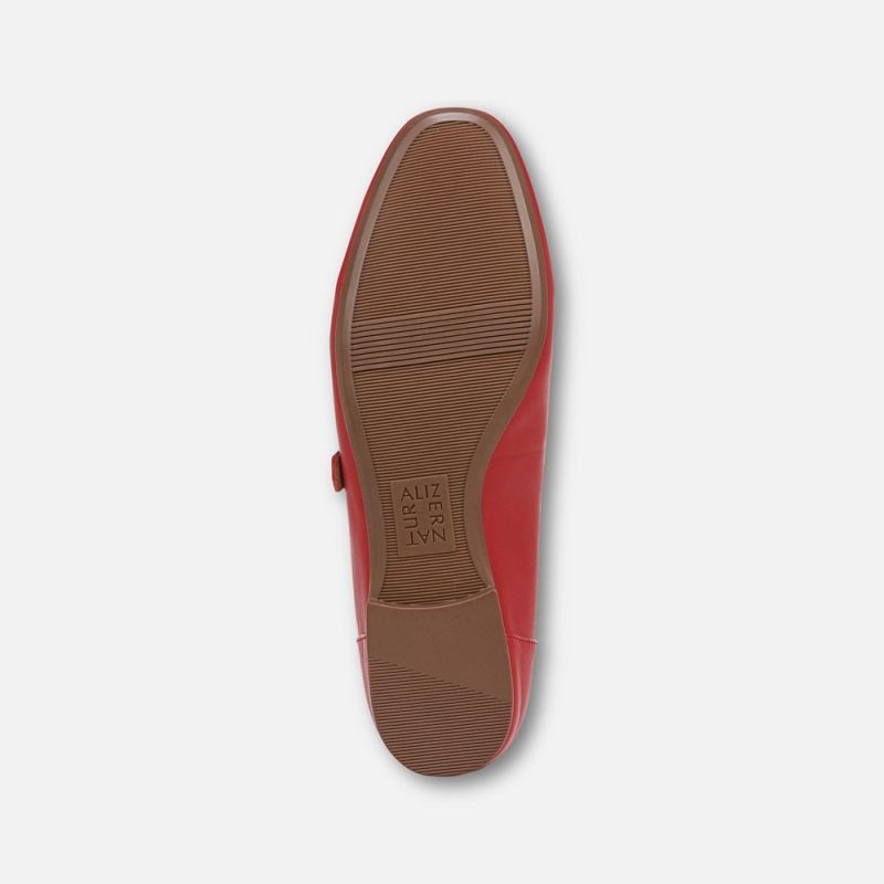 Naturalizer Women's Kelly Mary Jane Flat - Crimson Red Leather