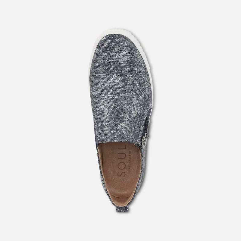 Naturalizer Women's SOUL Turner Slip On Sneaker - Blue Fabric
