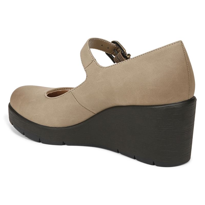 Naturalizer Women's SOUL Adore Mary Jane Wedge - Mushroom Grey Synthetic