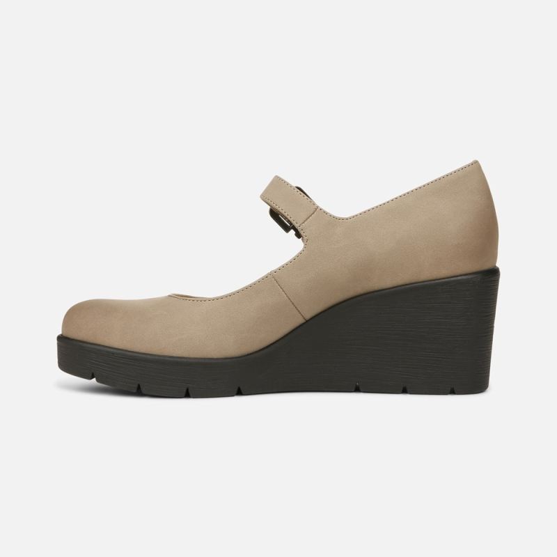 Naturalizer Women's SOUL Adore Mary Jane Wedge - Mushroom Grey Synthetic