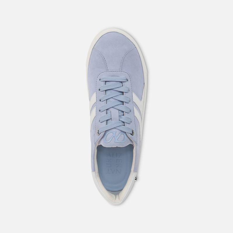 Naturalizer Women's Medina Lace Up Sneaker - Ice Blue / White Leather