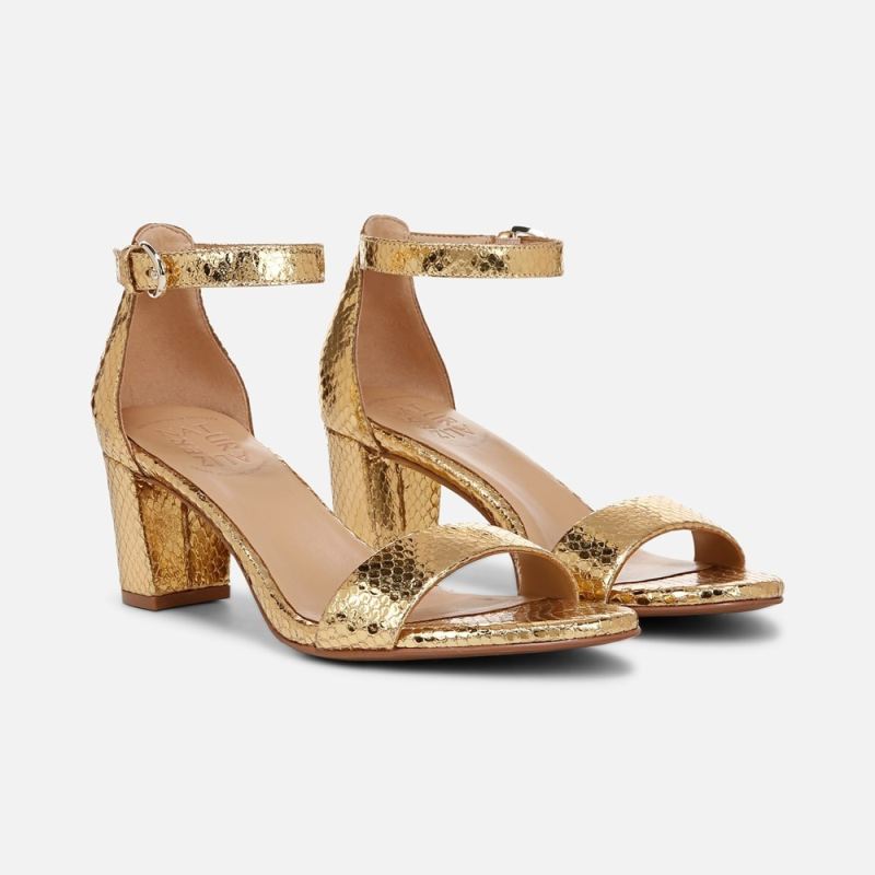 Naturalizer Women's Limited Edition Vera Dress Sandal - Yellow Metallic Snake Print Leather