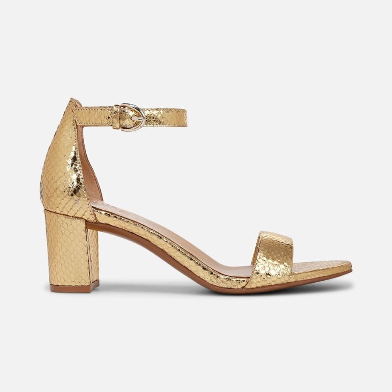Naturalizer Women's Limited Edition Vera Dress Sandal - Yellow Metallic Snake Print Leather