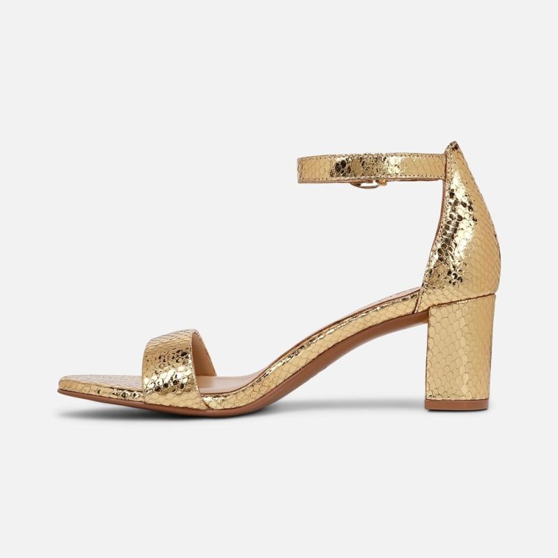 Naturalizer Women's Limited Edition Vera Dress Sandal - Yellow Metallic Snake Print Leather