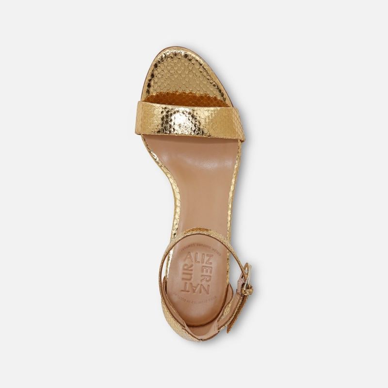 Naturalizer Women's Limited Edition Vera Dress Sandal - Yellow Metallic Snake Print Leather