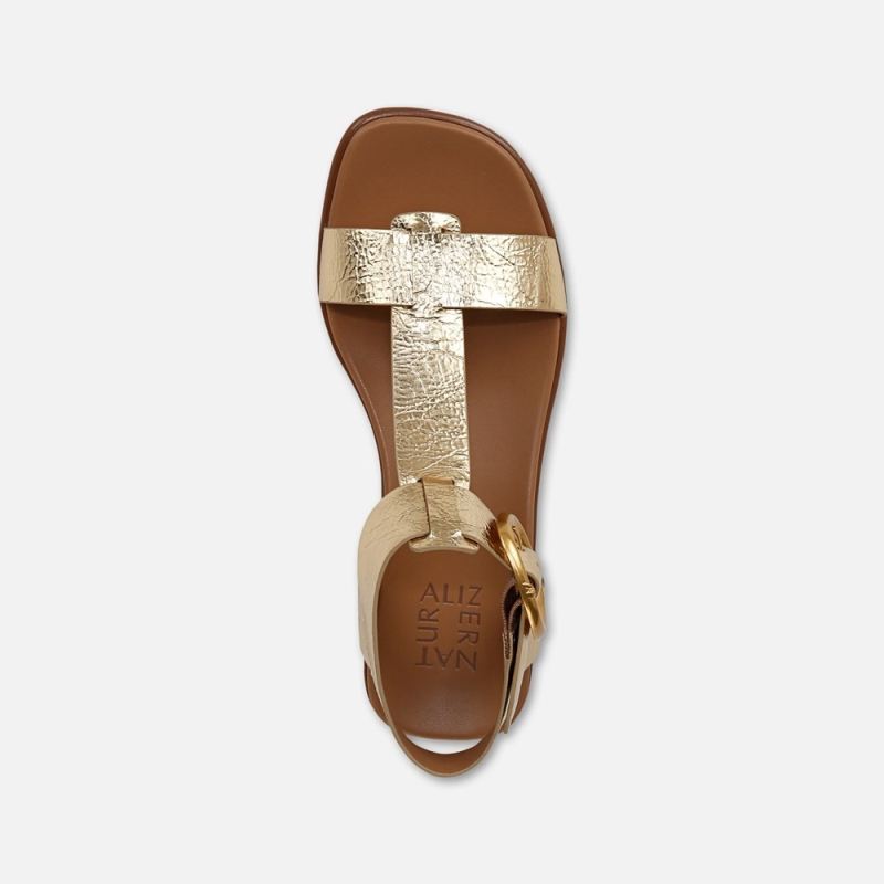 Naturalizer Women's Brandy Sandal - Dark Gold Faux Leather