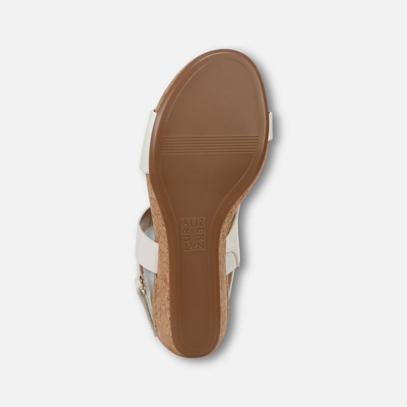 Naturalizer Women's Adria Wedge Sandal - White Faux Leather