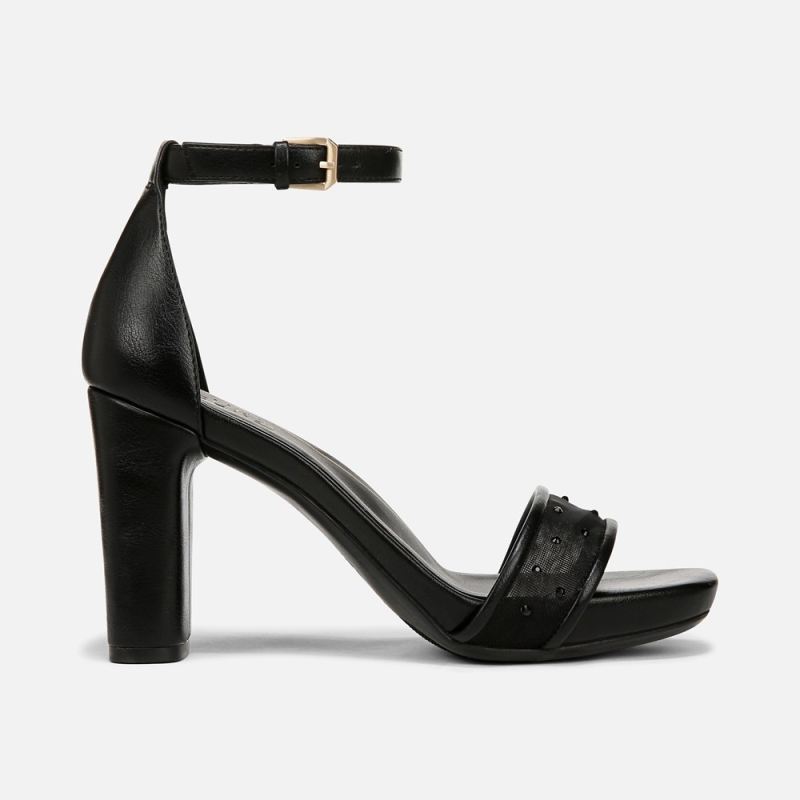 Naturalizer Women's Joy Dress Sandal - Black Faux Leather \u0026 Mesh