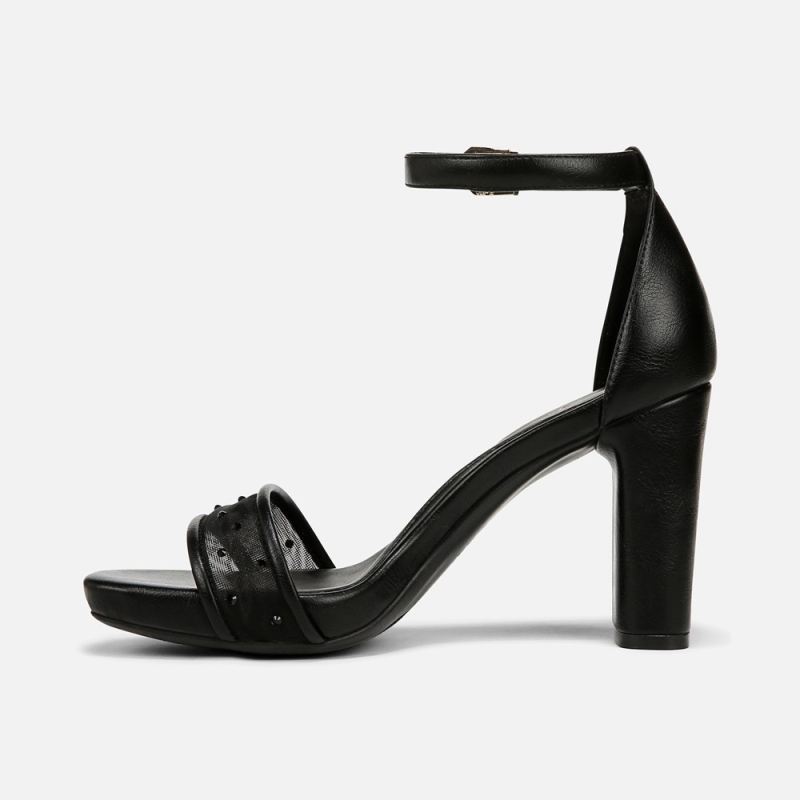 Naturalizer Women's Joy Dress Sandal - Black Faux Leather \u0026 Mesh