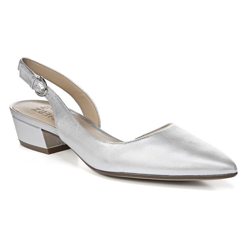 Naturalizer Women's Banks Pointed Toe Flat - Silver Leather